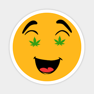 Cannabis Leaf Funny Smile Magnet